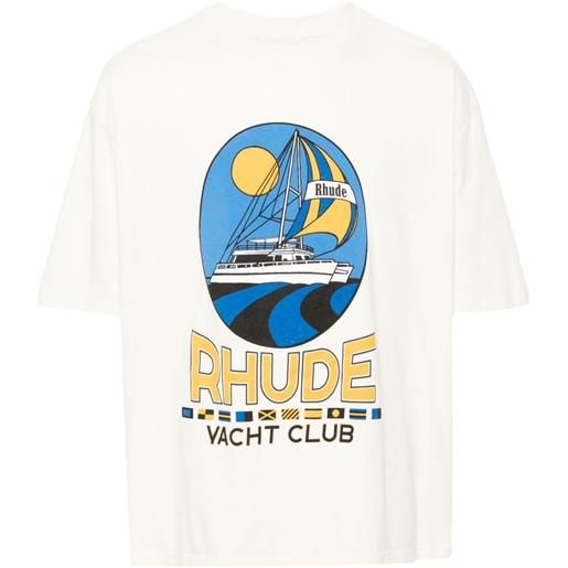 RHUDE t-shirt yacht club - bianco