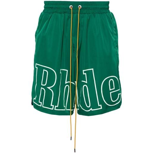 RHUDE shorts sportivi con stampa - verde