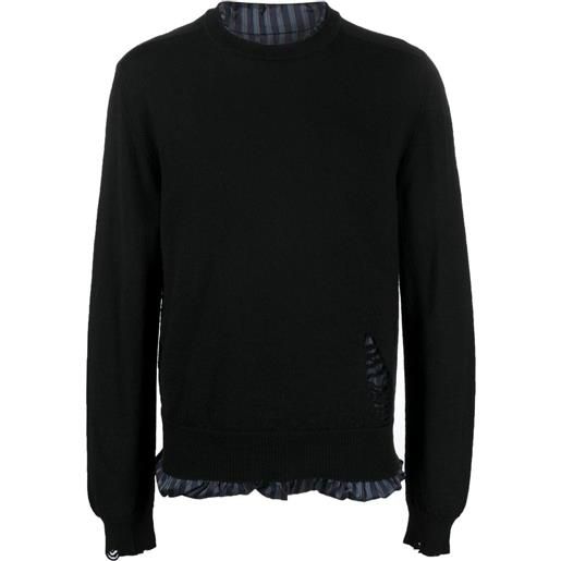 Maison Margiela maglione con effetto vissuto - nero