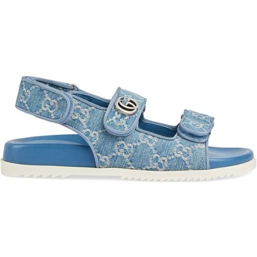 Gucci sandali con placca logo - blu