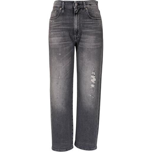 R13 jeans dritti a vita alta - grigio