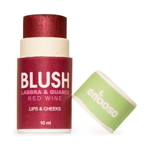 Enooso - blush in crema stick per guance labbra e occhi vino - illuminante viso naturale profumato e nutriente con miche - glassy make up 100% vegan e artigianale - made in italy