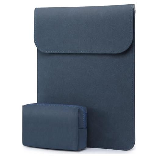 HYZUO 13,3-14 pollici custodia borsa pc portatile sleeve compatibile con 2021 2022 mac. Book pro 14 m1 pro max a2442, mac. Book air 13 2010-2017, 13,5 surface laptop, con borsa accessori, blu navy