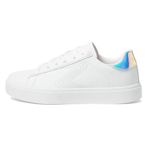Skechers street girls, sneaker, white synthetic/silver trim, 35 eu