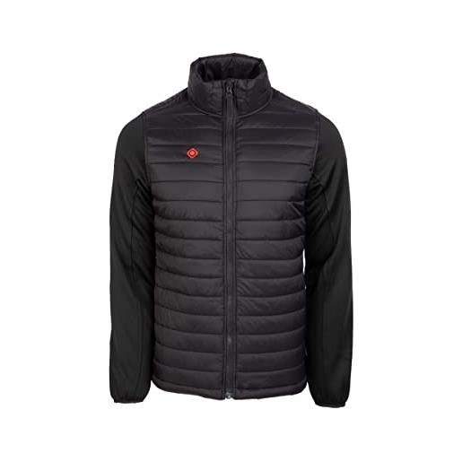 IZAS - giacca in pile da uomo - giacca termica con chiusura a zip e collo alto - resistente all'acqua - ideale per le attività all'aperto - pano nero e rosso - 4xl