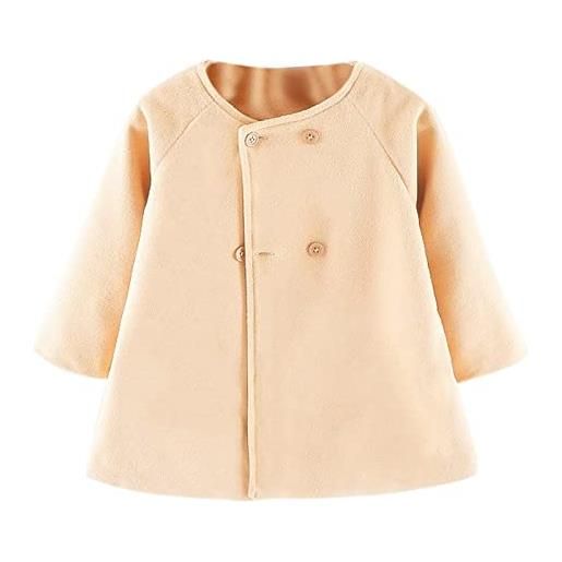 LONGYY giacca per cappotti a maniche lunghe con bottoni a maniche lunghe per bambini giubbotto neonata 6 9 mesi (beige, 18-24 months)