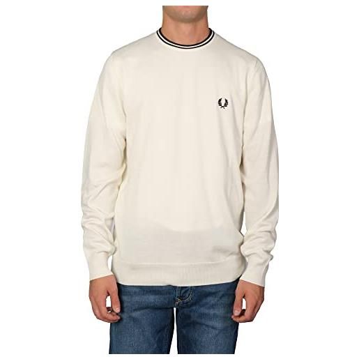 Fred Perry fredperry maglioni maglione fred perry classic crew neck jumper panna uomo tg xl