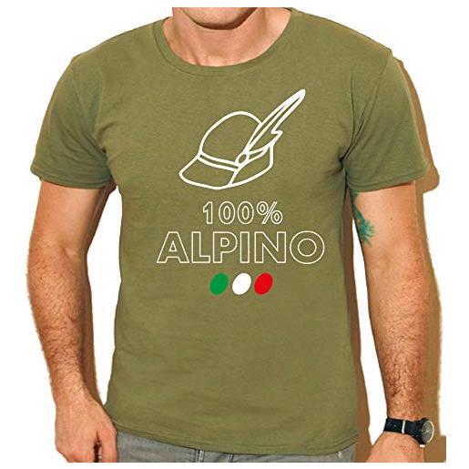 Tipolitografia Ghisleri maglietta alpino brescia verde militare cappello penna tricolore replica uomo, donna, bambino