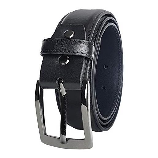 STILORD 'dean' cintura elegante uomo pelle vintage cintura da lavoro business belt per abito o jeans fibbia accorciabile in cuoio da 34 mm, colore: nero, dimensione: 95
