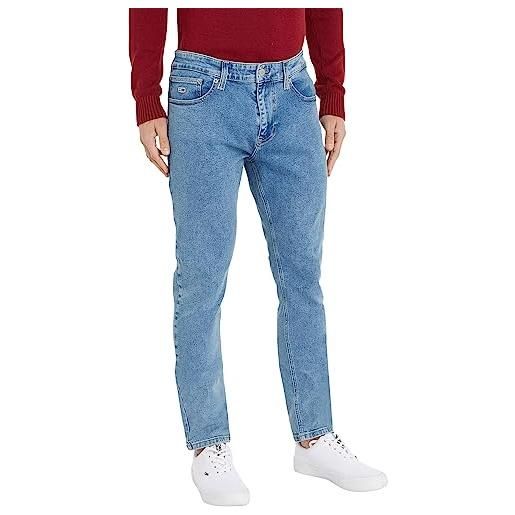 Tommy Jeans jeans uomo austin slim tapered elasticizzati, blu (denim medium), 33w / 32l