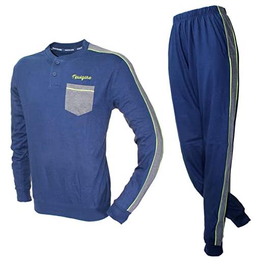 Navigare pigiama uomo fresco cotone jersey manica lunga blu navy 2141191 (5/l/50)