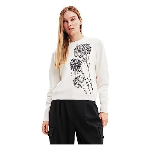 Desigual maglione petunia-lacroix felpa, bianco, s donna