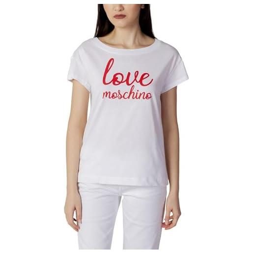 Love Moschino boxy fit-maglietta a maniche corte t-shirt, bianco, 50 donna