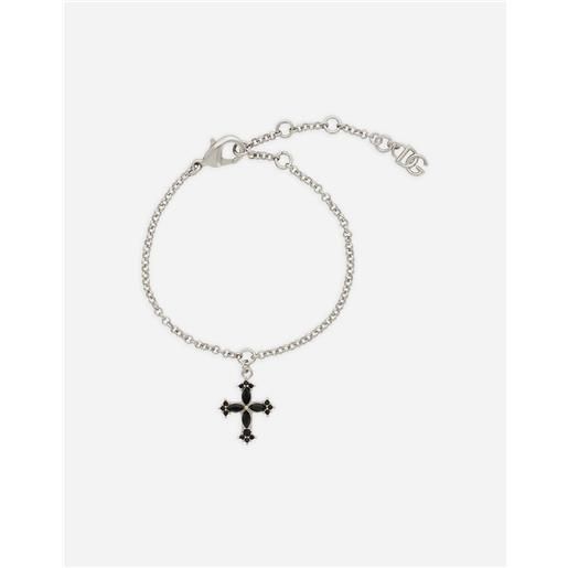 Dolce & Gabbana bracciale catena sottile con charm croce