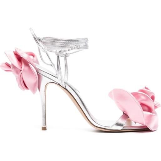 Magda Butrym sandali con applicazioni a fiore 85mm - argento