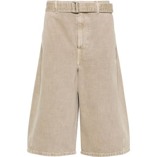 LEMAIRE shorts denim con cintura - toni neutri