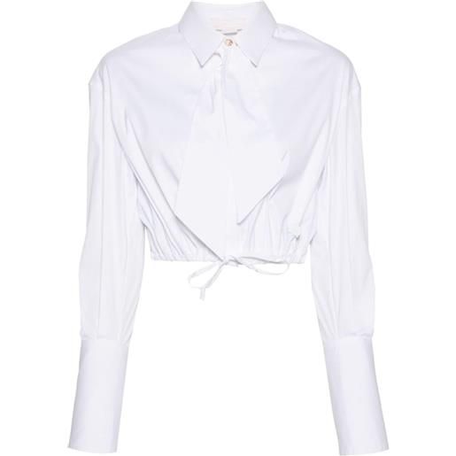 Genny camicia con placca logo - bianco