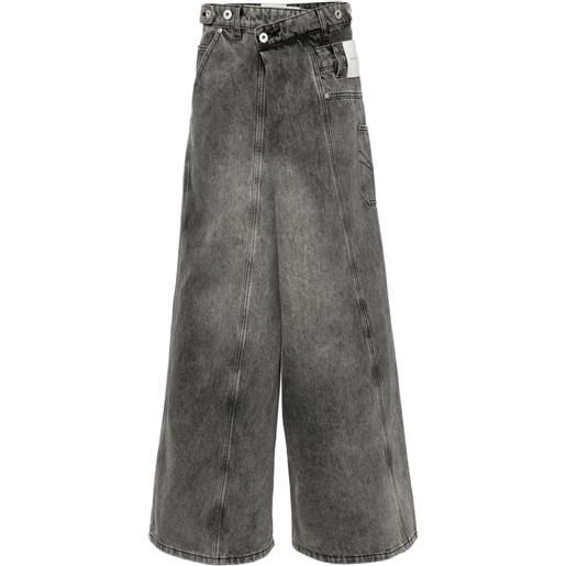 Feng Chen Wang jeans con vita asimmetrica - grigio