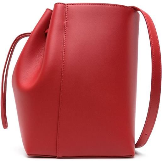 Maeden borsa a spalla canna in pelle - rosso