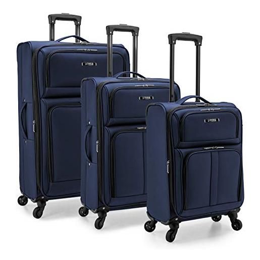 U.S. Traveler anzio softside spinner bagagli espandibili, navy, carry-on 22-inch, anzio softside spinner bagagli espandibili