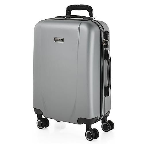 ITACA - valigia bagaglio a mano 55x40x20 - trolley bagaglio a mano, trolley cabina, valigie, trolley 55x40x20 71150, argento