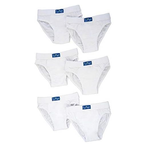 Ellepi slip anni bambino set 6 mutande bimbo cotone mutandine ragazzo maschio intimo abbigliamento regalo compleanno ragazzi bianche bimbi (tinta unita, 3-4 anni)