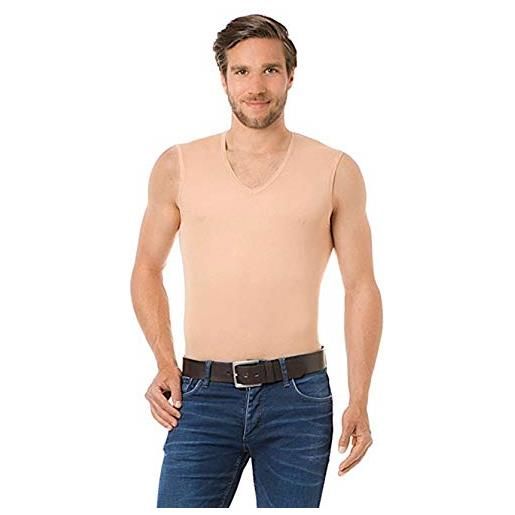 Covert Underwear canottiera da uomo, invisibile, con scollo a v, senza maniche, da lavoro, maniche a 0/0 pelle 54