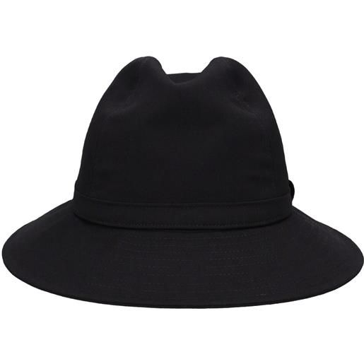 YOHJI YAMAMOTO cappello fedora in gabardina di lana