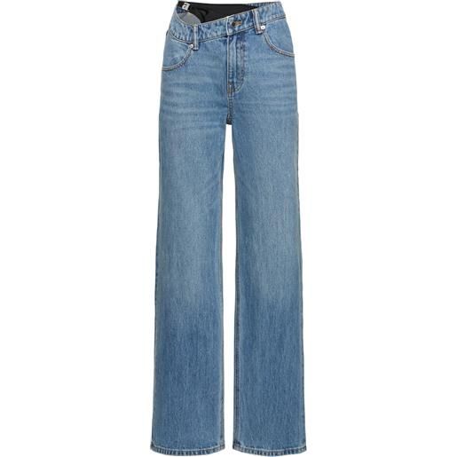 ALEXANDER WANG jeans in cotone con girovita asimmetrico
