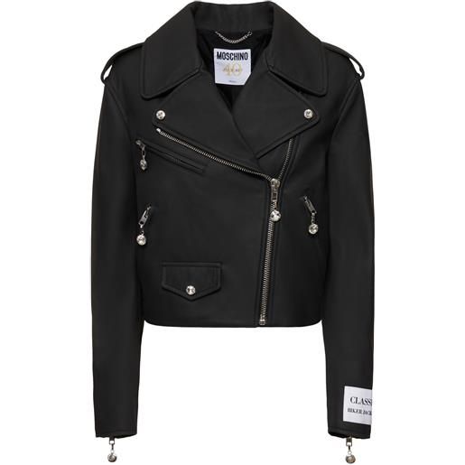 MOSCHINO giacca biker in similpelle