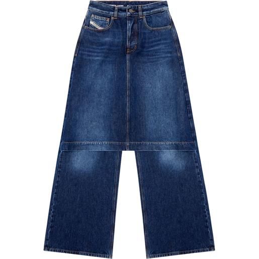 Diesel jeans a gamba ampia d-syren - blu