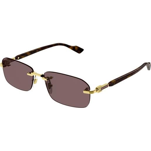 Gucci occhiali da sole Gucci gg1221s 002 002-gold-havana-brown 56 16
