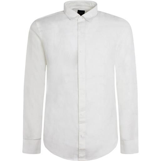 ARMANI EXCHANGE camicia bianca in lino per uomo