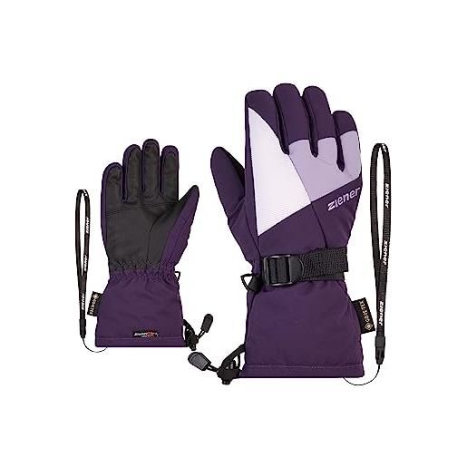 Ziener guanti da sci lani per bambini, impermeabili, traspiranti, viola scuro, 7