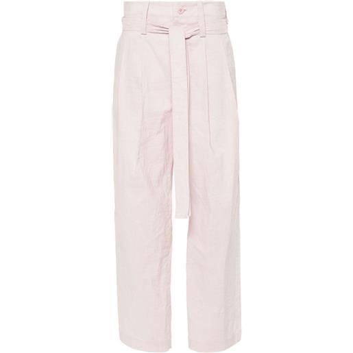 Issey Miyake pantaloni a vita alta shaped membrane - rosa