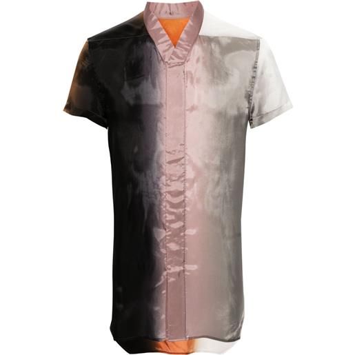 Rick Owens camicia golf con effetto sfumato - nero