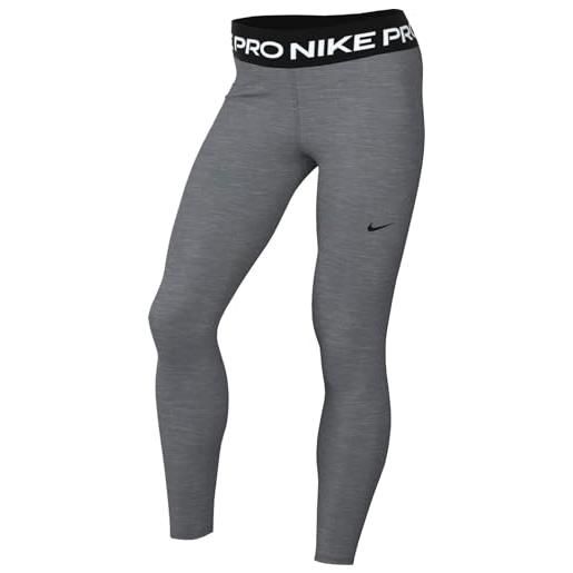Nike w np 365 mr 7/8 tight pantaloni, grigio fumo/htr/nero/nero, xl donna