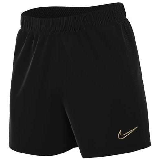Nike, dri-fit academy, pantaloncini, nero/oro metallizzato, xs, uomo