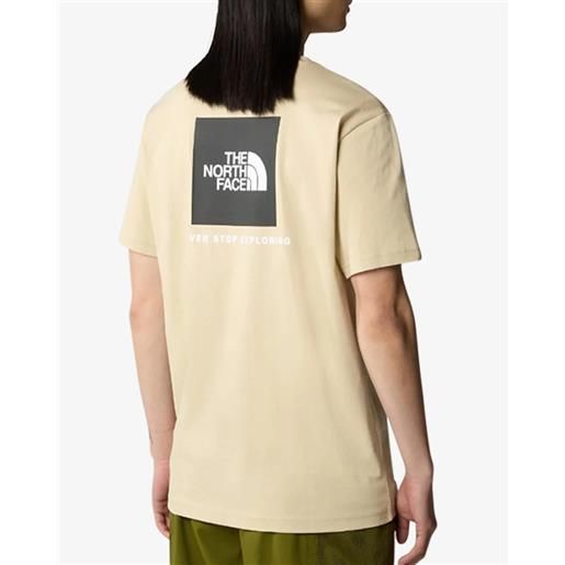 T-shirt maglia maglietta uomo the north face beige gravel redbox tee cotone nf0a87np3x41