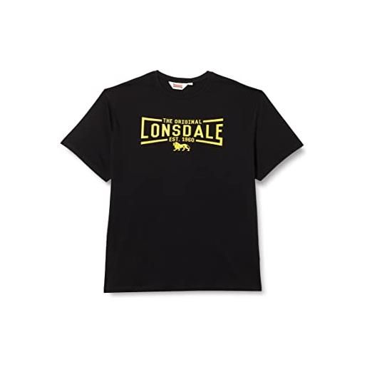 Lonsdale nybster t-shirt, marl grigio/sangue nero, 3xl men's