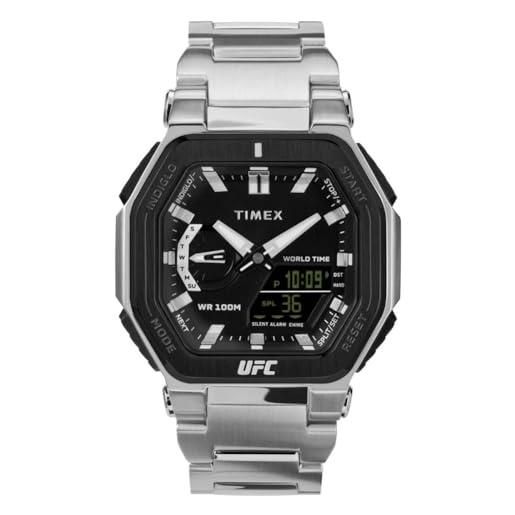Timex orologio analogico-digitale al quarzo da uomo con cinturino in acciaio inossidabile tw2v84600