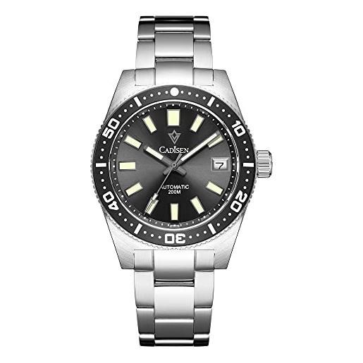 CADISEN Orologio Uomo Automatico - Quadrante Blu Acciaio - Regalo Di Lusso Con Riserva Di Carica