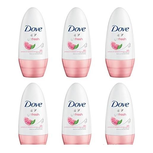 Dove 6 x Dove natural go fresh melograno roll-on deodorante corpo