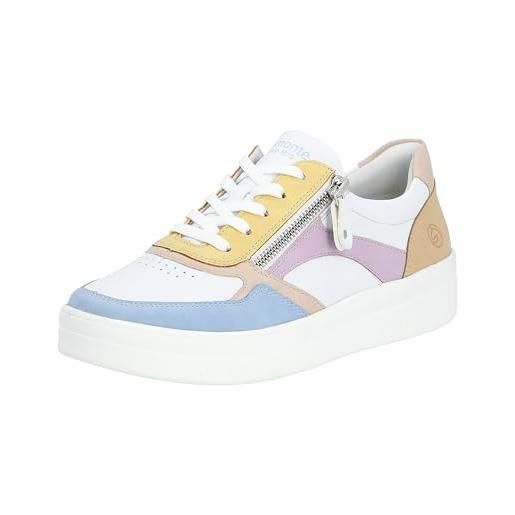 Remonte d0j01, scarpe da ginnastica donna, aqua weiss rose sun mauve tan bianco 83, 38 eu