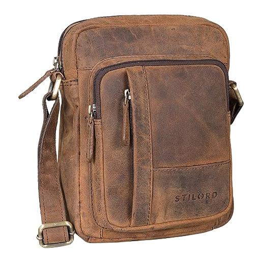 STILORD 'godric' borsa a tracolla da uomo vintage in vera pelle piccola borsa messenger borsa a tracolla in vera pelle borsa da uomo, colore: colorado - marrone