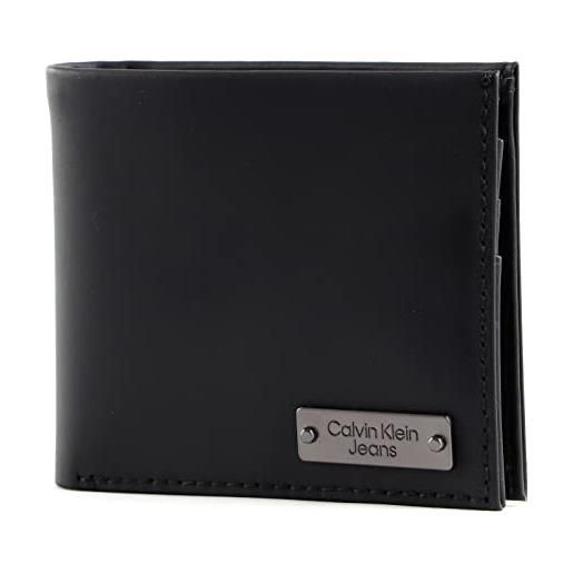 Calvin Klein ckj plaque bifold w/coin black