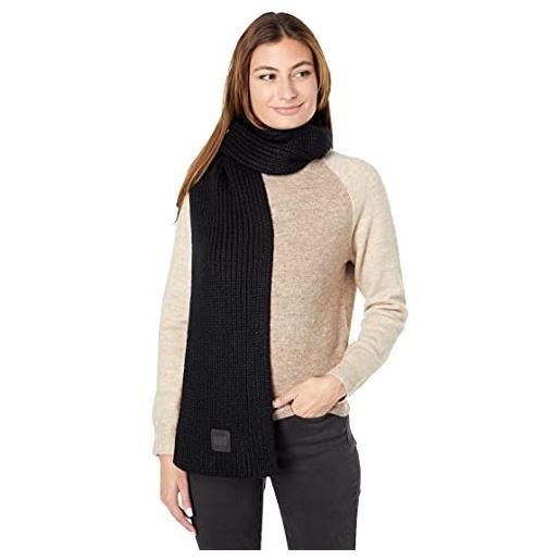 UGG w chunky rib knit scarf sciarpa in maglia a coste spesse w, black, o/s donna