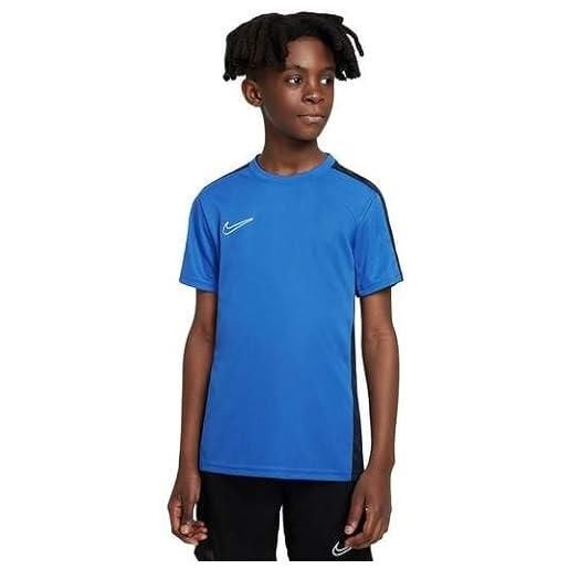 Nike dx5482-463 k nk df acd23 top ss br t-shirt unisex bambino royal blue/obsidian/white taglia s