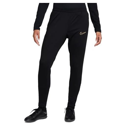 Nike w nk df academy pant pantaloni, black/black/metallic gold, xs donna