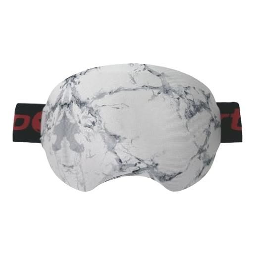 KOSTOO custodia protettiva per occhiali da sci, in lycra, mantiene le lenti pulite e graffiate, regalo per gli amanti dello sci (bianco)